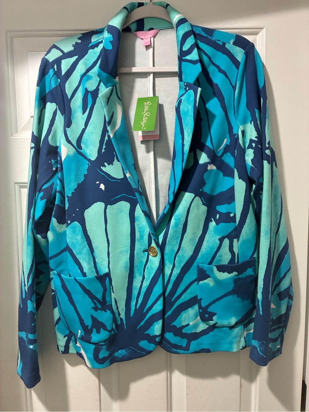 Lilly Pulitzer Aqua & Navy Floral Blazer